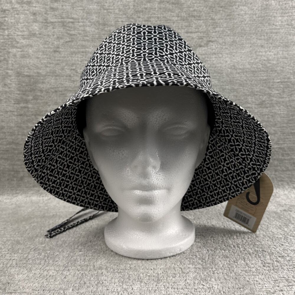 totes Women’s Bucket Rain Hat Gray White Nordic Pattern Eco Friendly NWT